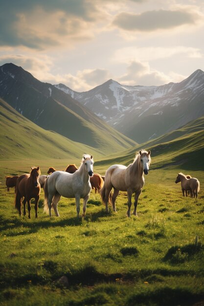 Ai gegenereerde paarden foto