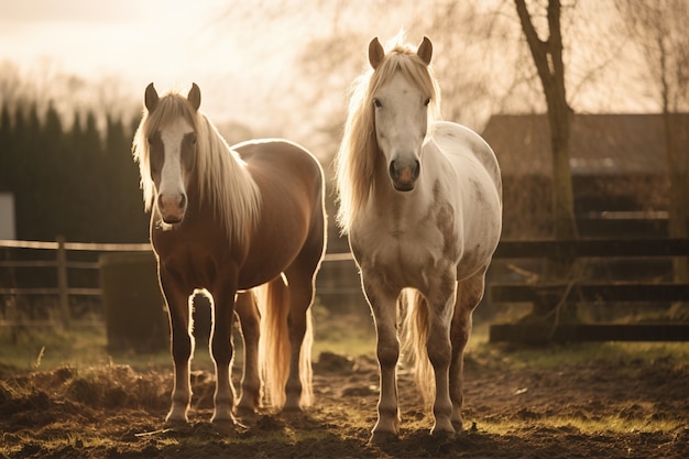 Gratis foto ai gegenereerde paarden foto