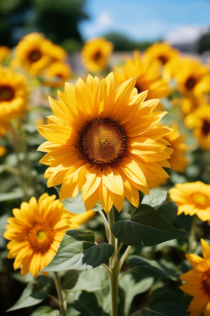 Ai gegenereerde zonnebloemen