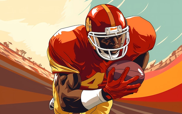 Gratis foto american football personage met uitrusting