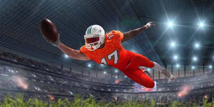 Gratis Foto american football-speler in professioneel stadion