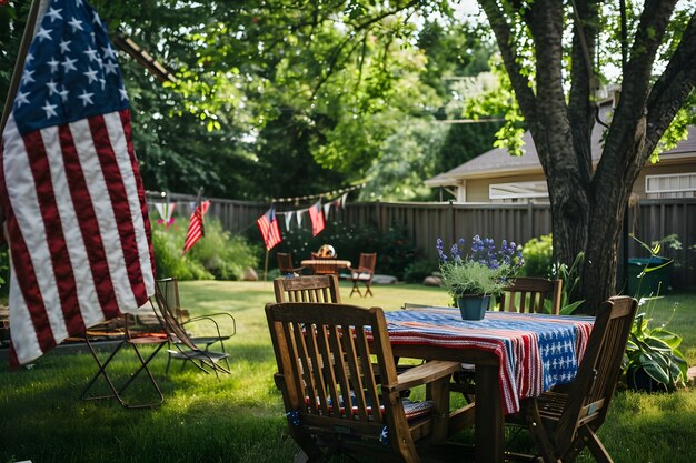 Amerikaanse kleuren huishoudelijke decoraties voor de viering van de onafhankelijkheidsdag