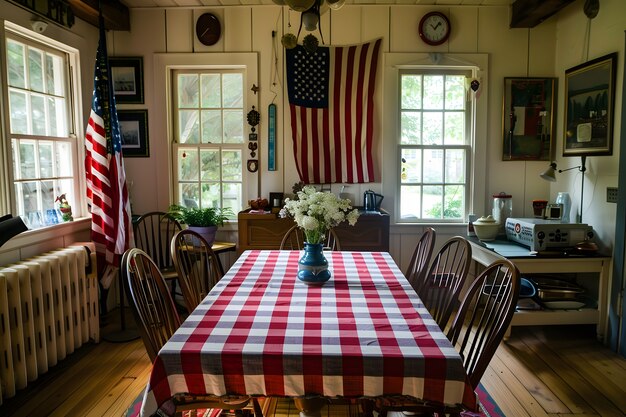 Amerikaanse kleuren huishoudelijke decoraties voor de viering van de onafhankelijkheidsdag