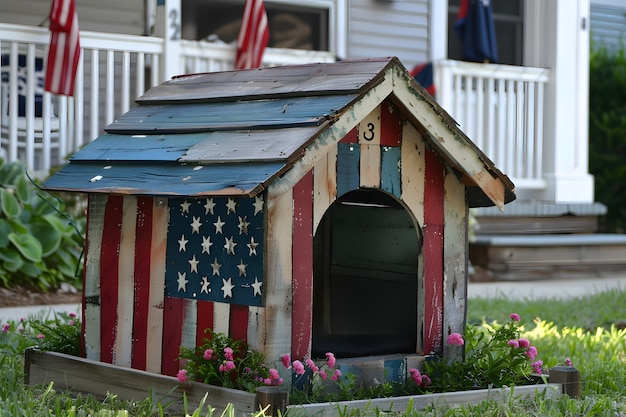 Amerikaanse kleuren huishoudelijke decoraties voor de viering van de onafhankelijkheidsdag