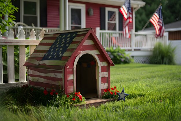 Amerikaanse kleuren huishoudelijke decoraties voor de viering van de onafhankelijkheidsdag