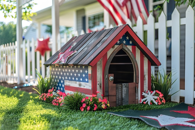 Amerikaanse kleuren huishoudelijke decoraties voor de viering van de onafhankelijkheidsdag