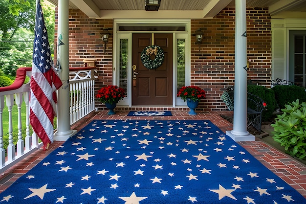 Gratis foto amerikaanse kleuren huishoudelijke decoraties voor de viering van de onafhankelijkheidsdag