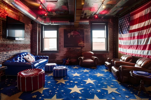 Amerikaanse kleuren huishoudelijke decoraties voor de viering van de onafhankelijkheidsdag