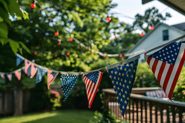 Amerikaanse kleuren huishoudelijke decoraties voor de viering van de onafhankelijkheidsdag