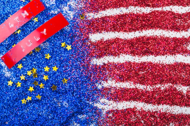 Amerikaanse vlag gemaakt van glitter