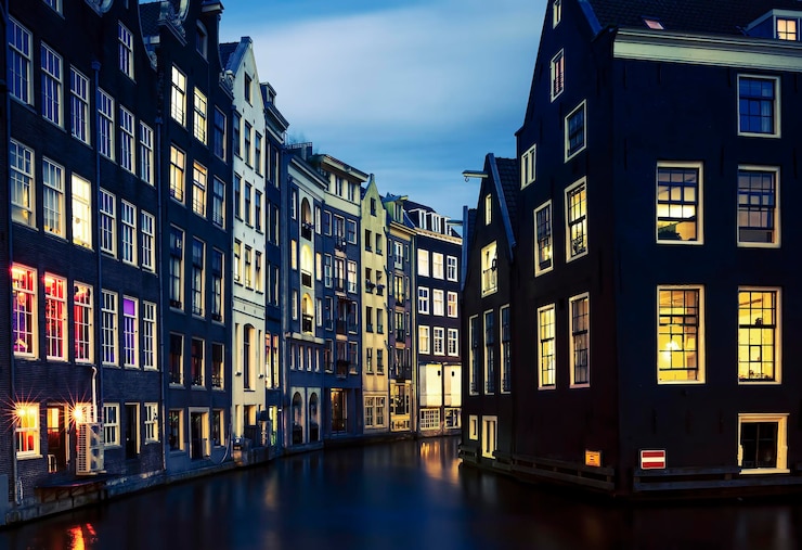 Gratis Foto amsterdam bij nacht