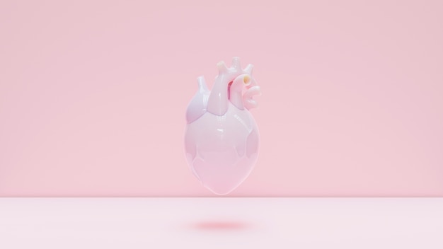 Anatomisch hart met roze achtergrond