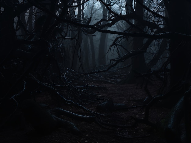 Angst veroorzaakt door het donkere bos.