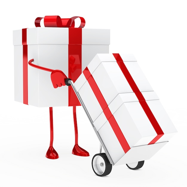 Gratis foto animated gift met behulp van een trolley