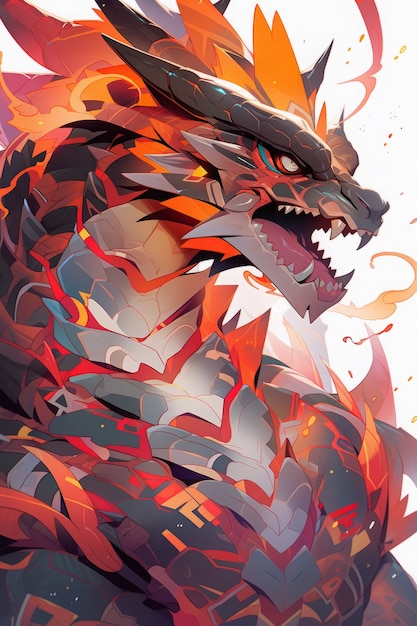 Anime-illustratie van een draak