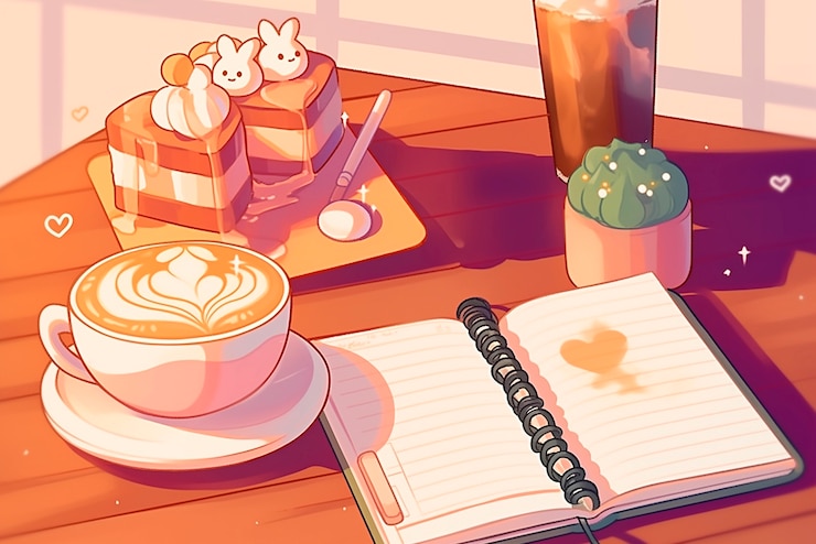 Gratis Foto anime illustratie van een koffieshop