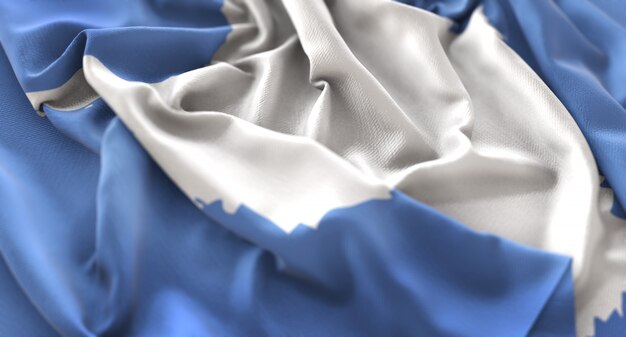 Antarctica Vlag Ruffled Mooi Wapperende Macro Close-up Shot