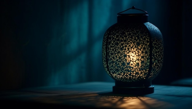 Gratis foto antieke lantaarn verlichte ouderwetse turkse cultuur binnenshuis gegenereerd door ai
