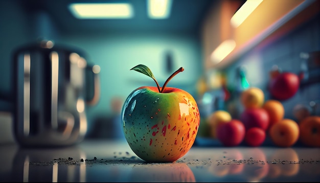 Gratis foto apple vers fruit in de keuken generatieve ai