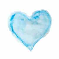 Gratis foto aquarel blauwe vorm van hart