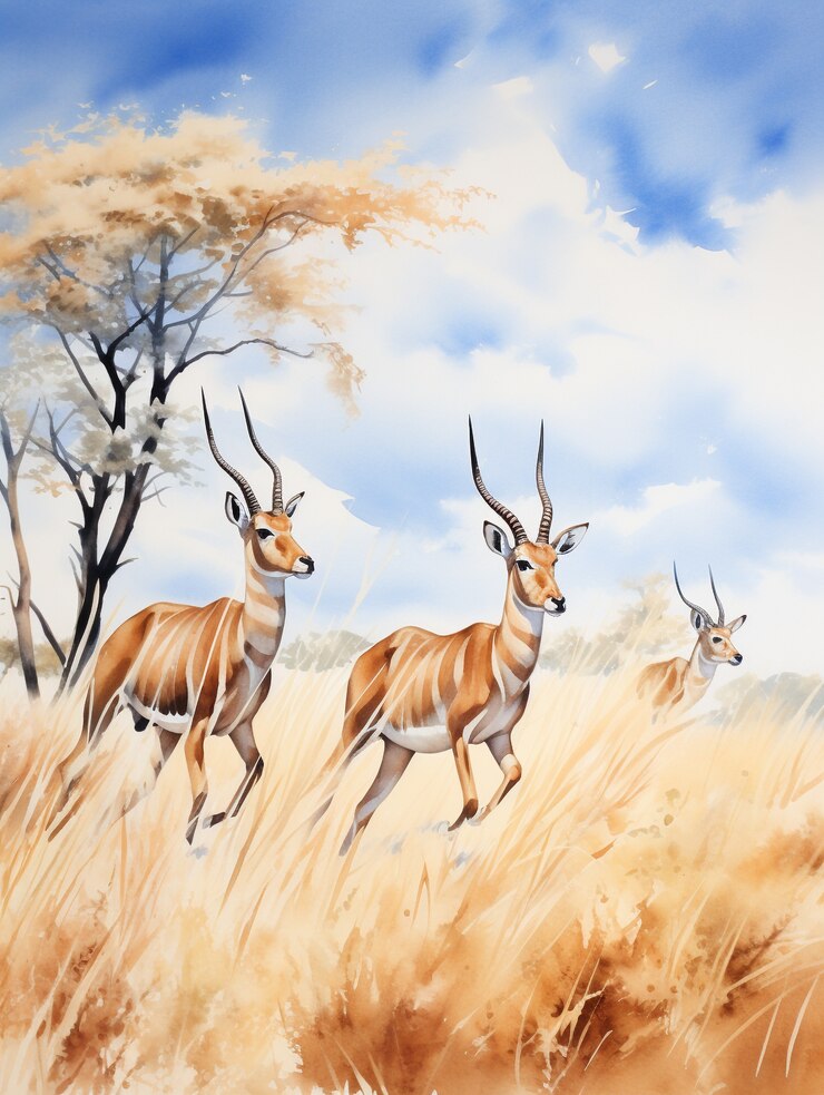 Gratis Foto aquarel illustratie van dieren in het wild