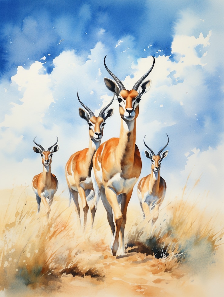 Gratis Foto aquarel illustratie van dieren in het wild