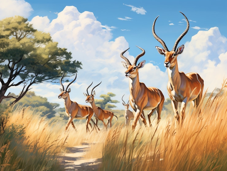 Gratis Foto aquarel illustratie van dieren in het wild