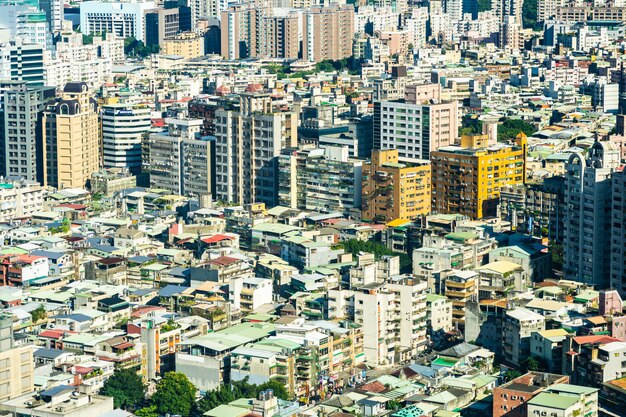 Architectuur de bouwbuitenkant in de stad van Taipeh in Taiwan