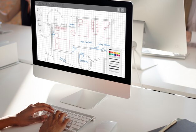 Architectuur Plan Blauwdruk Lay-out Werkconcept