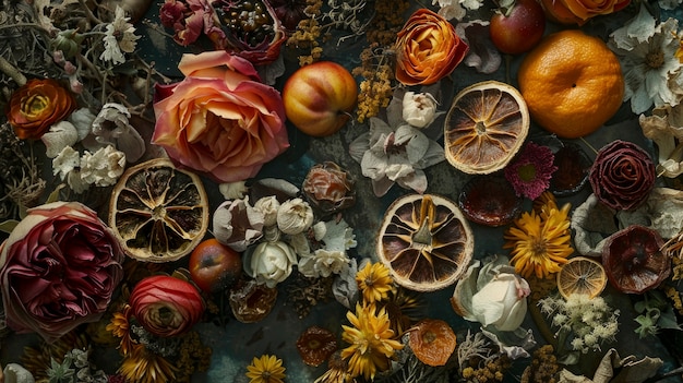Gratis foto arrangement met gedroogde sierfruit en -groenten
