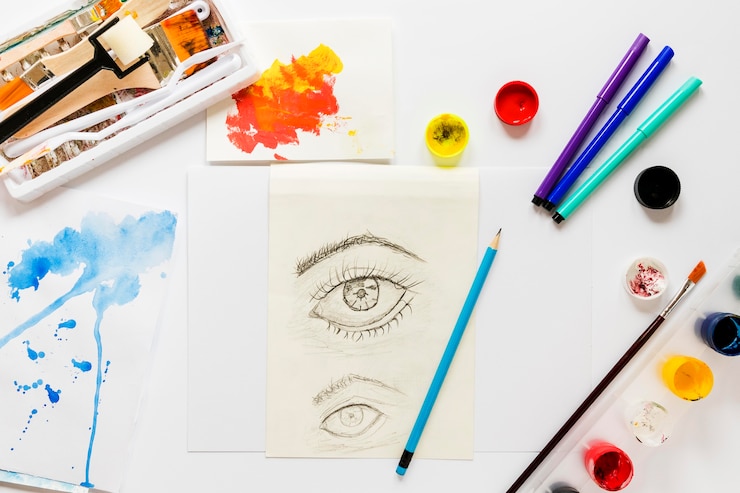 Gratis Foto artist sketch en tools pack