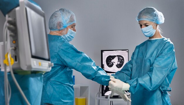 Artsen die zich voorbereiden op een chirurgische ingreep