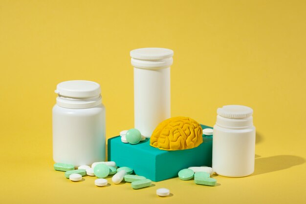 Assortiment pillen voor hersenboost en geheugenverbetering