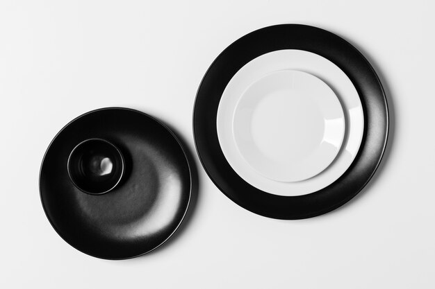 Assortiment platliggende ronde borden