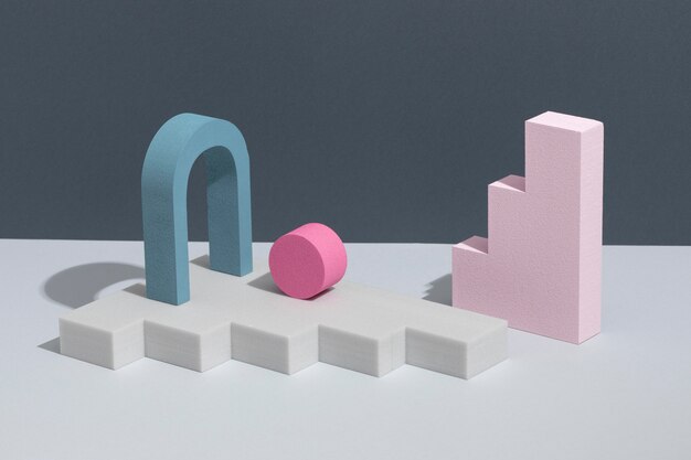 Assortiment van abstracte 3D-ontwerpelementen