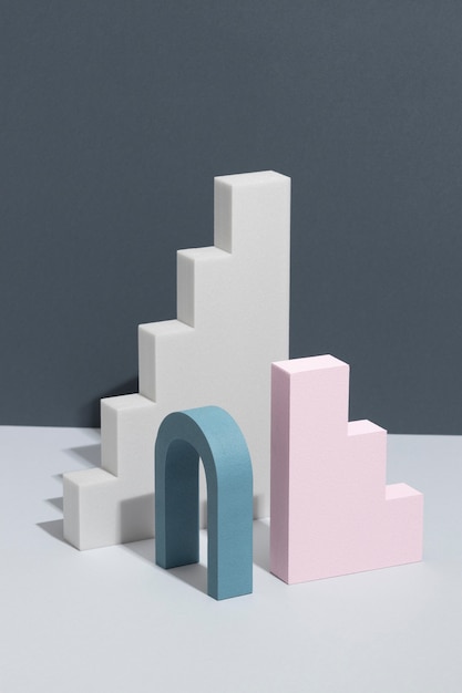 Assortiment van abstracte 3D-ontwerpelementen