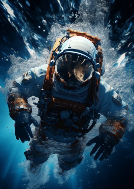 Astronaut duiken digitale kunst