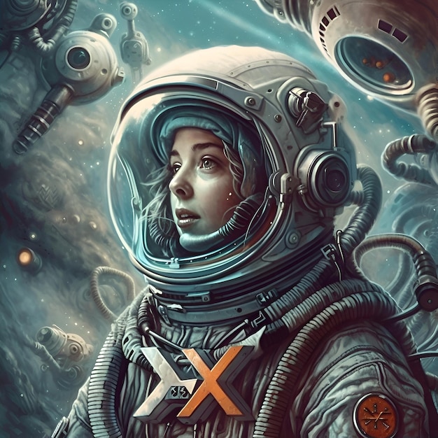 Gratis foto astronaut in de ruimte fantasy art 3d-rendering