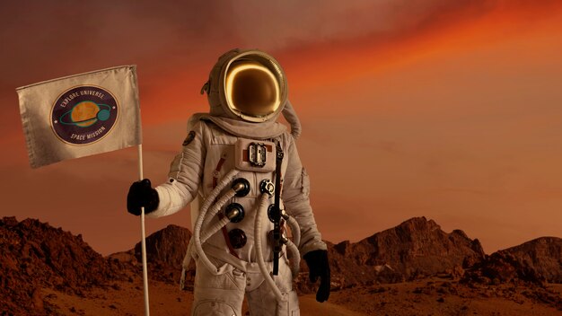 Astronaut op mars collage