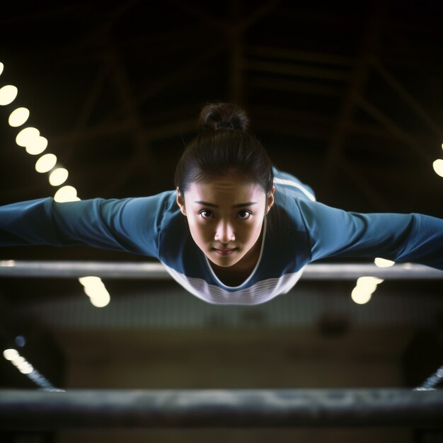 Gratis foto atletisch persoon die oefent en traint