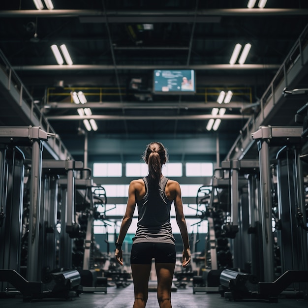 Atletische vrouw die in de sportschool traint om fit te blijven