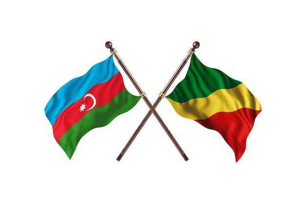 Azerbeidzjan versus congo-republiek van de twee landen vlaggen achtergrond