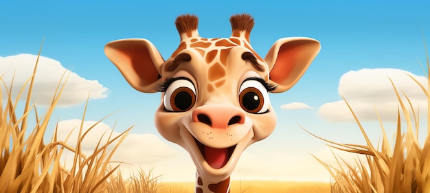 Gratis foto baby giraffe ai gegenereerd beeld