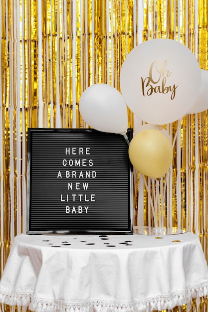 Gratis foto baby shower concept met ballonnen