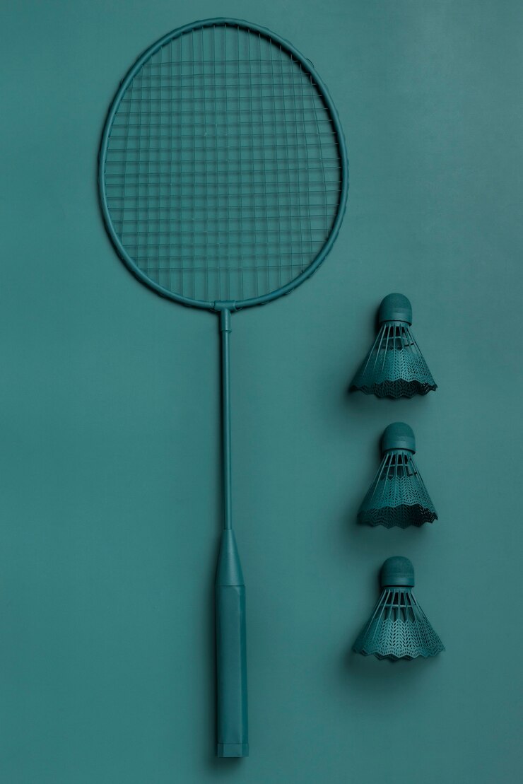 Gratis Foto badmintonracket en shuttle bovenaanzicht