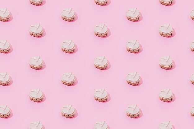 Bakkerijpatroon met roze snoepjes