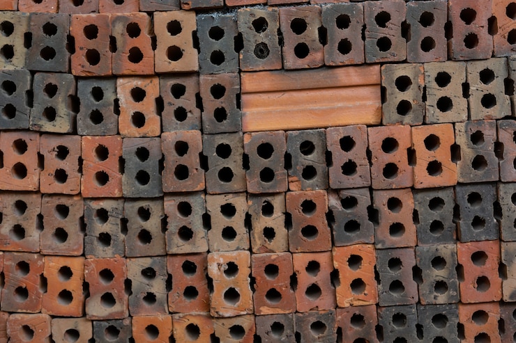 Gratis Foto bakstenen stapels geplaatst op de fabrieksvloer.