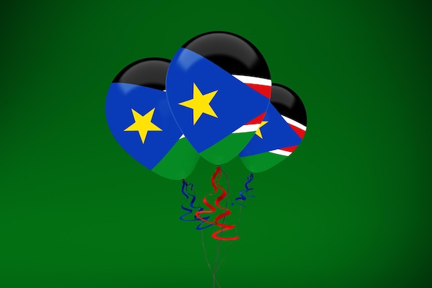 Ballonnen met de vlag van zuid-soedan