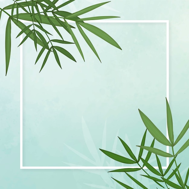 Bamboe blad elementen groene achtergrond