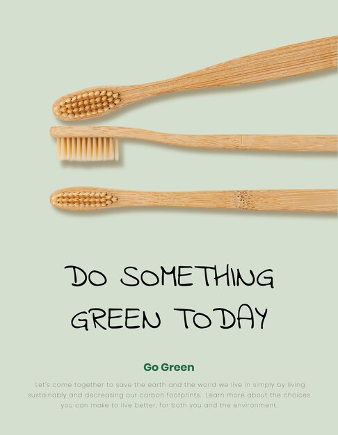 Bamboe tandenborstels poster natuurlijk biologisch afbreekbaar product